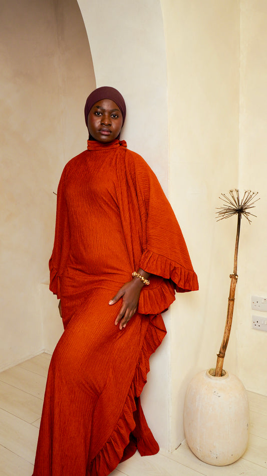 Burnt Orange Halima Dress